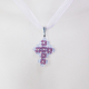 Small Cross - Noga-Violet Organza - 1